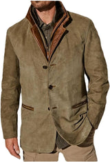 Men’s Aguilas Leather Button-Up Jacket