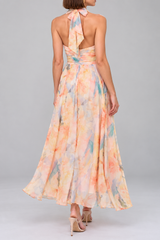 Perugia Floral Halter Maxi Dress