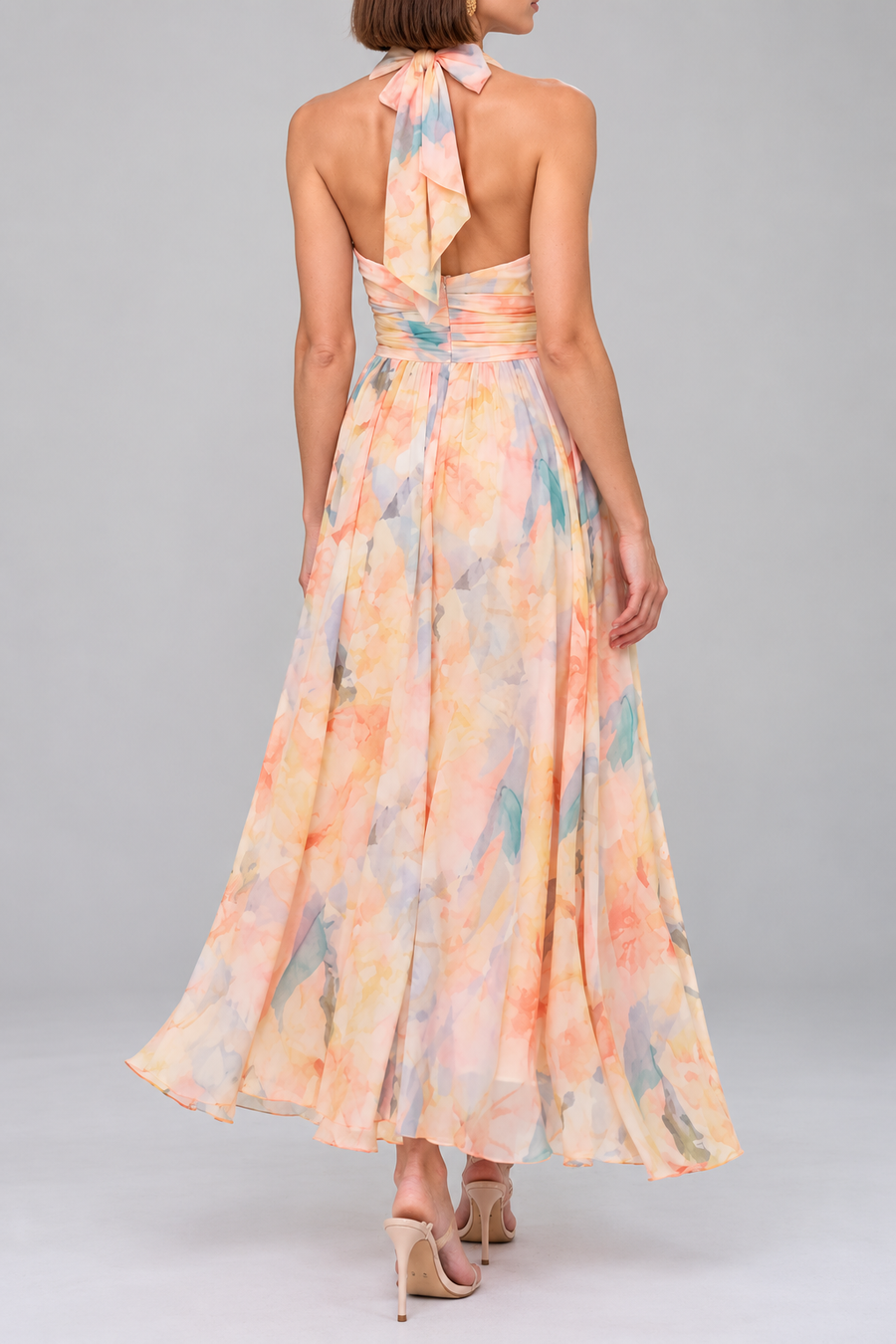 Perugia Floral Halter Maxi Dress