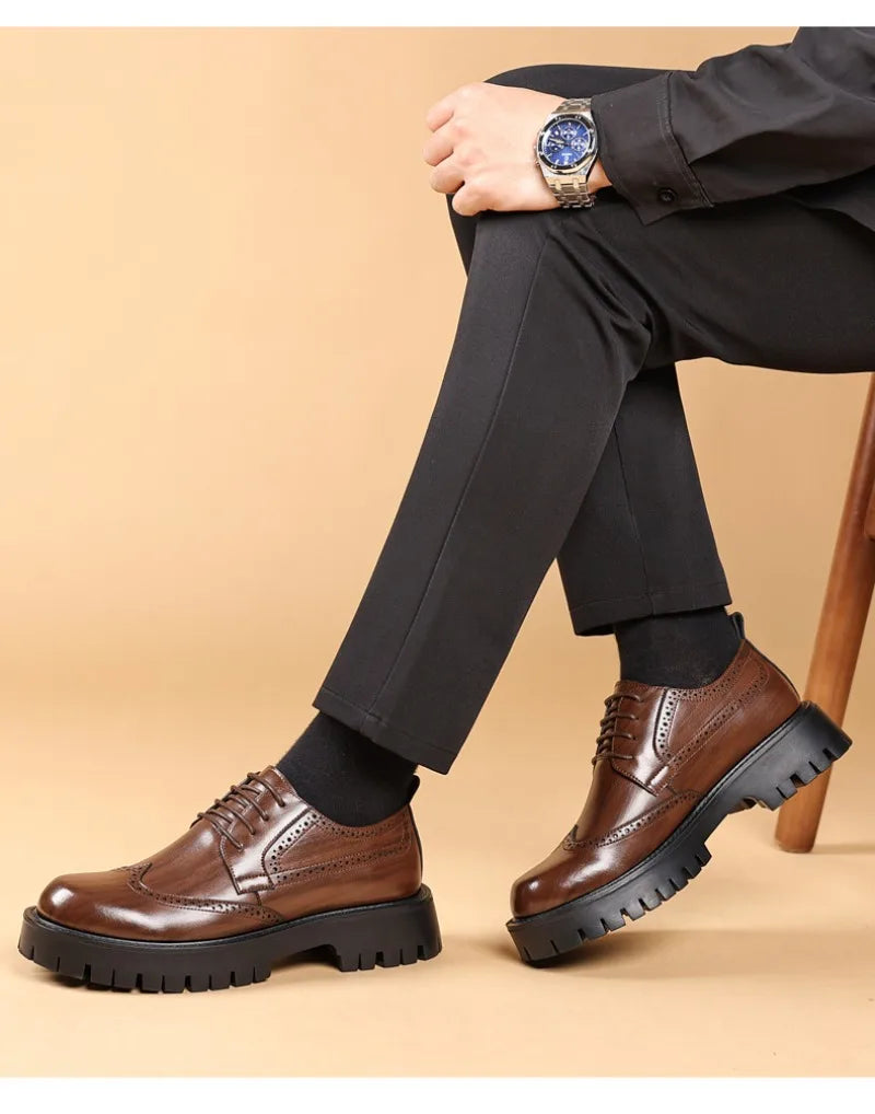 Luarca Luxury Oxford Elevator Dress Shoes