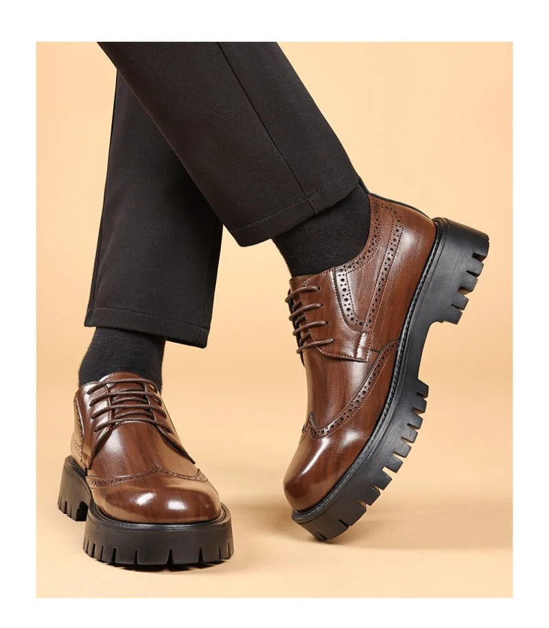 Luarca Luxury Oxford Elevator Dress Shoes