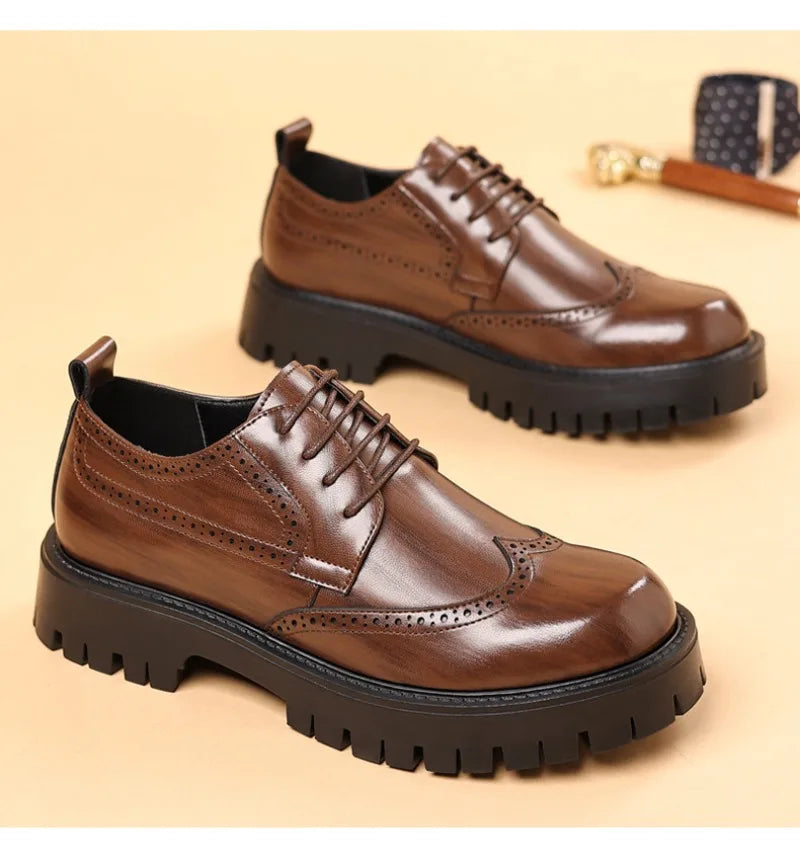 Luarca Luxury Oxford Elevator Dress Shoes
