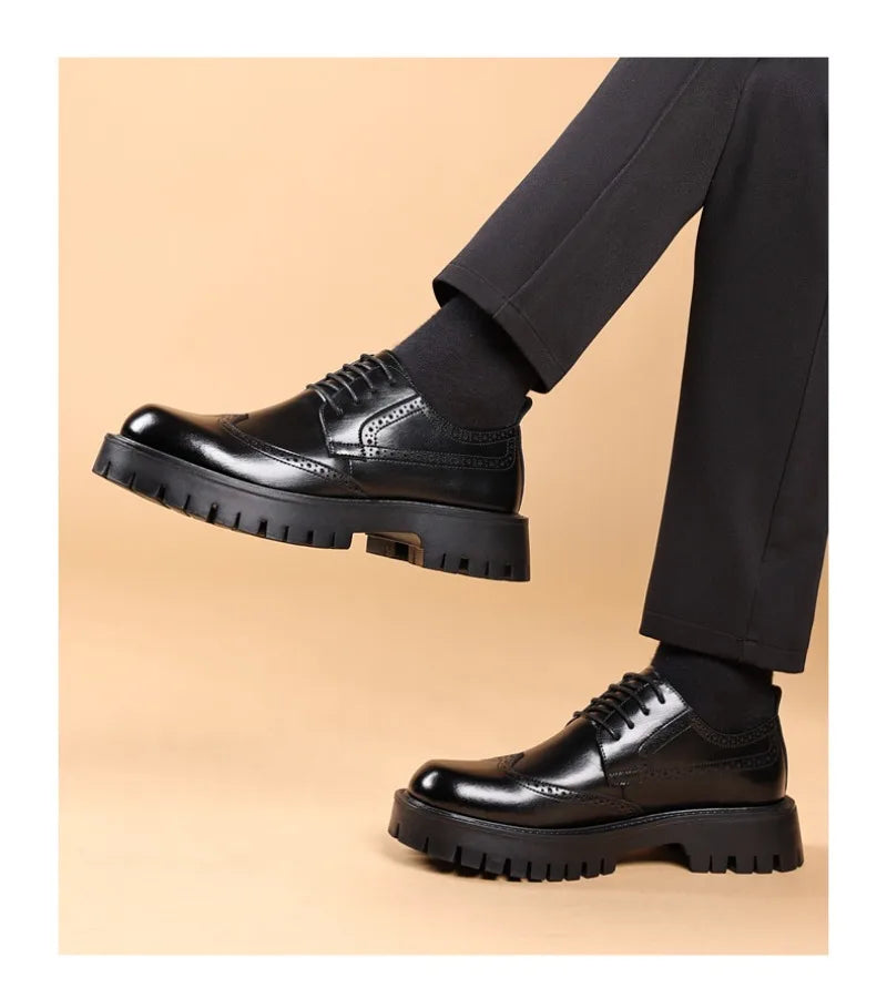 Luarca Luxury Oxford Elevator Dress Shoes