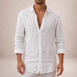 Alberobello Linen Long Sleeve Shirt in White