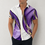 Albufeira Abstract Linear Print Shirt in Purple