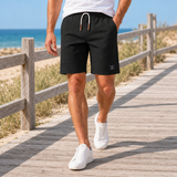 Anzio Waffle Knit Casual Shorts in Black