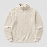 The Archivist Men's Half-Zip Fleece Pullover in Oatmeal, flat lay