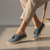 Assisi Orthopedic Perforated Slip-Ons in Blue