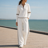 Baeza Quarter-Zip Knit Set in White
