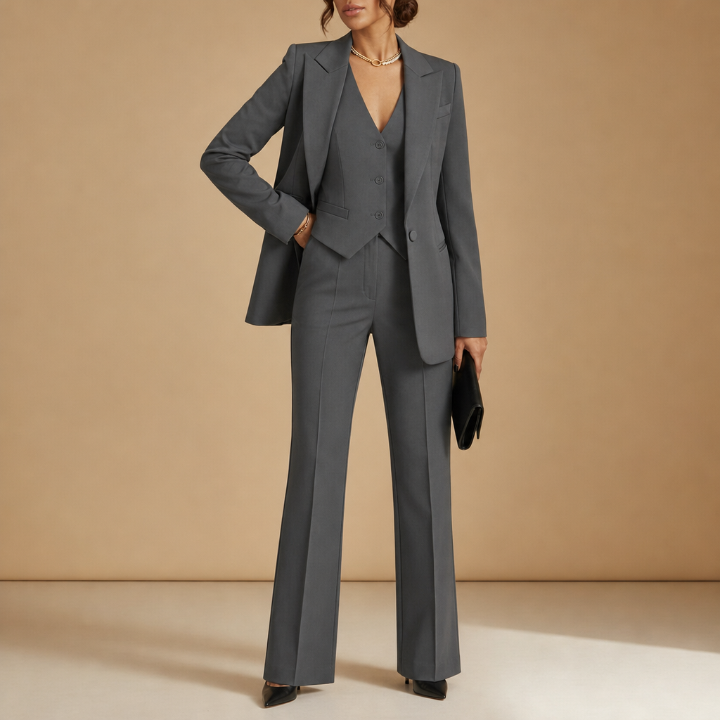 Bellagio Three-Piece Blazer Set in Gray