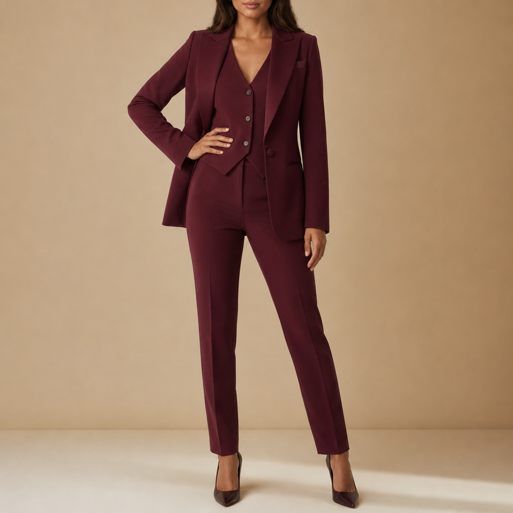 Bellagio Three-Piece Blazer Set in Red