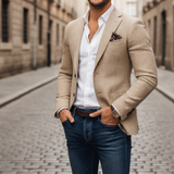 Bergamo Slim-Fit Woven Blazer in Beige
