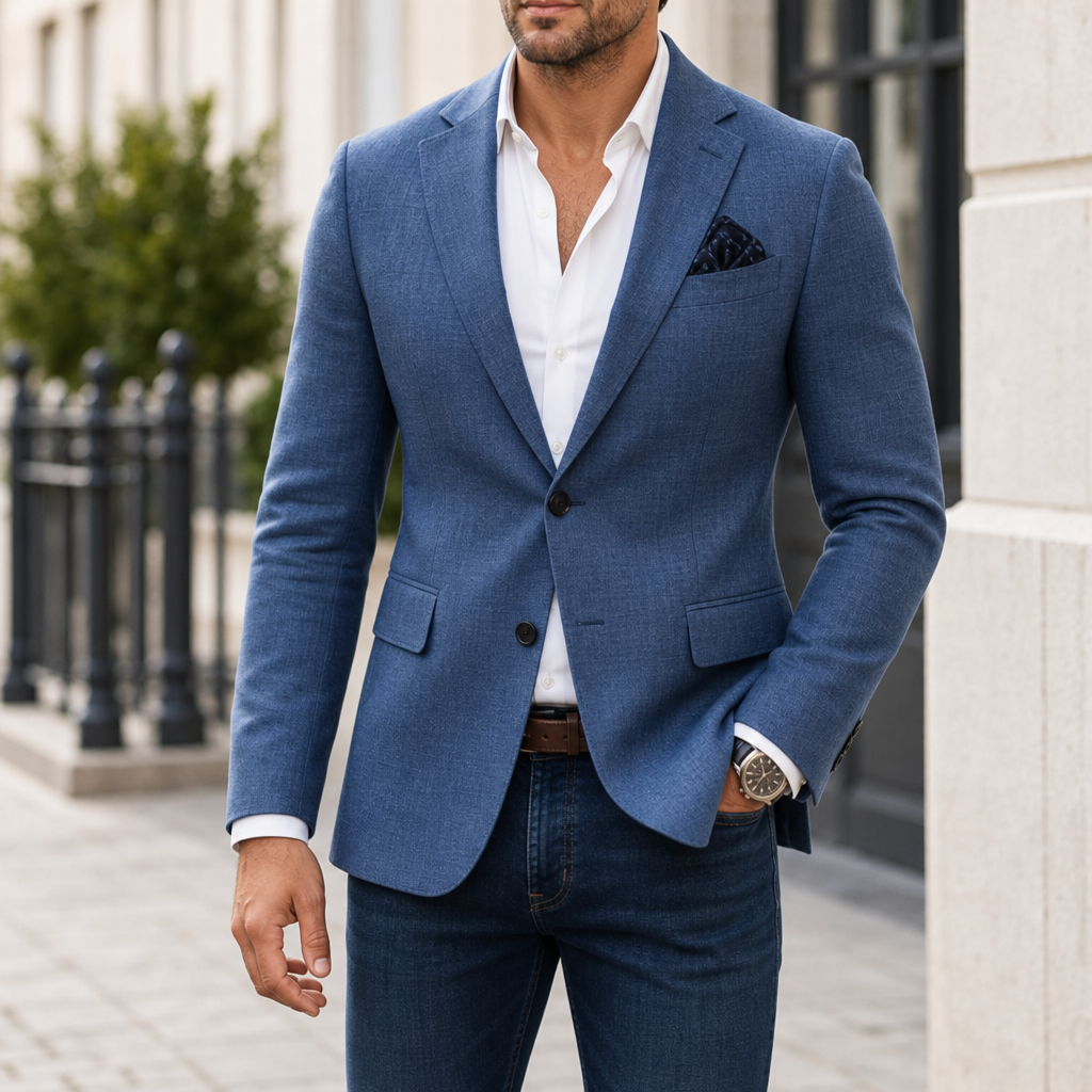 Bergamo Slim-Fit Woven Blazer in Blue