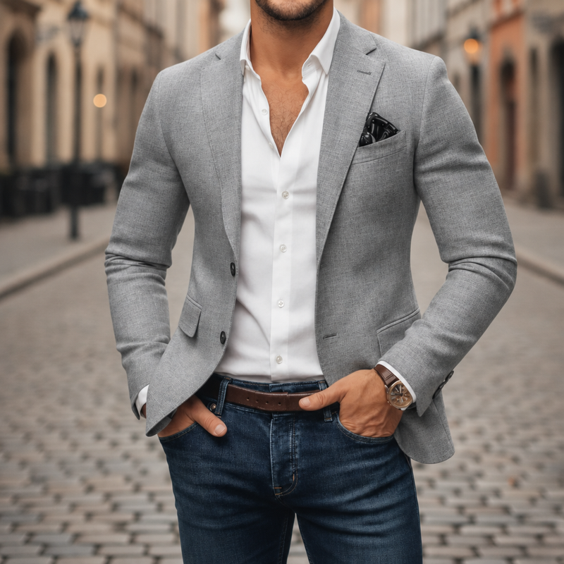 Bergamo Slim-Fit Woven Blazer in Gray