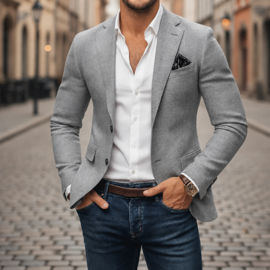 Bergamo Slim-Fit Woven Blazer in Gray
