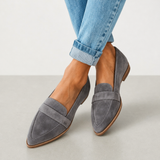 Birgu Orthopedic Soft Suede Loafers in Gray