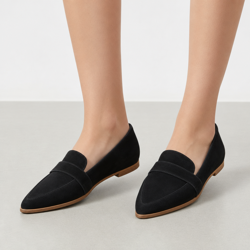 Birgu Orthopedic Soft Suede Loafers in Black