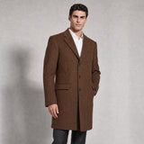 The Broker Men's Tailored Overcoat in Chestnut, worn by model