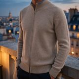 Ceret Cashmere Zip Cardigan in Khaki