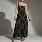 Collioure Geometric Boho Maxi Dress in Black