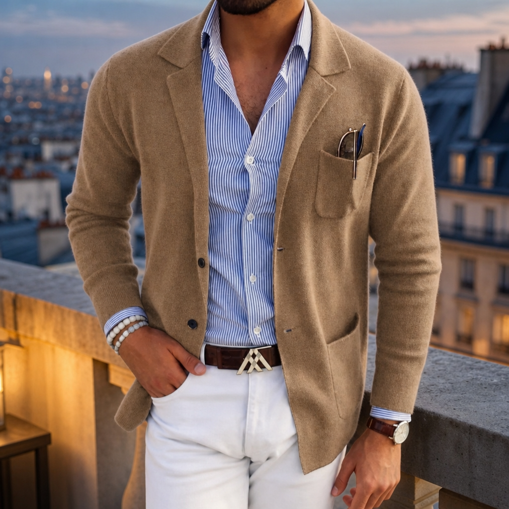 Erice Knit Blazer in Beige