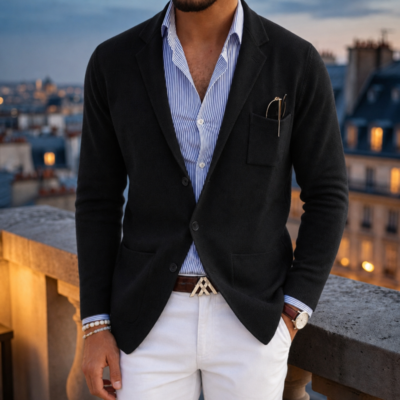 Erice Knit Blazer in Black