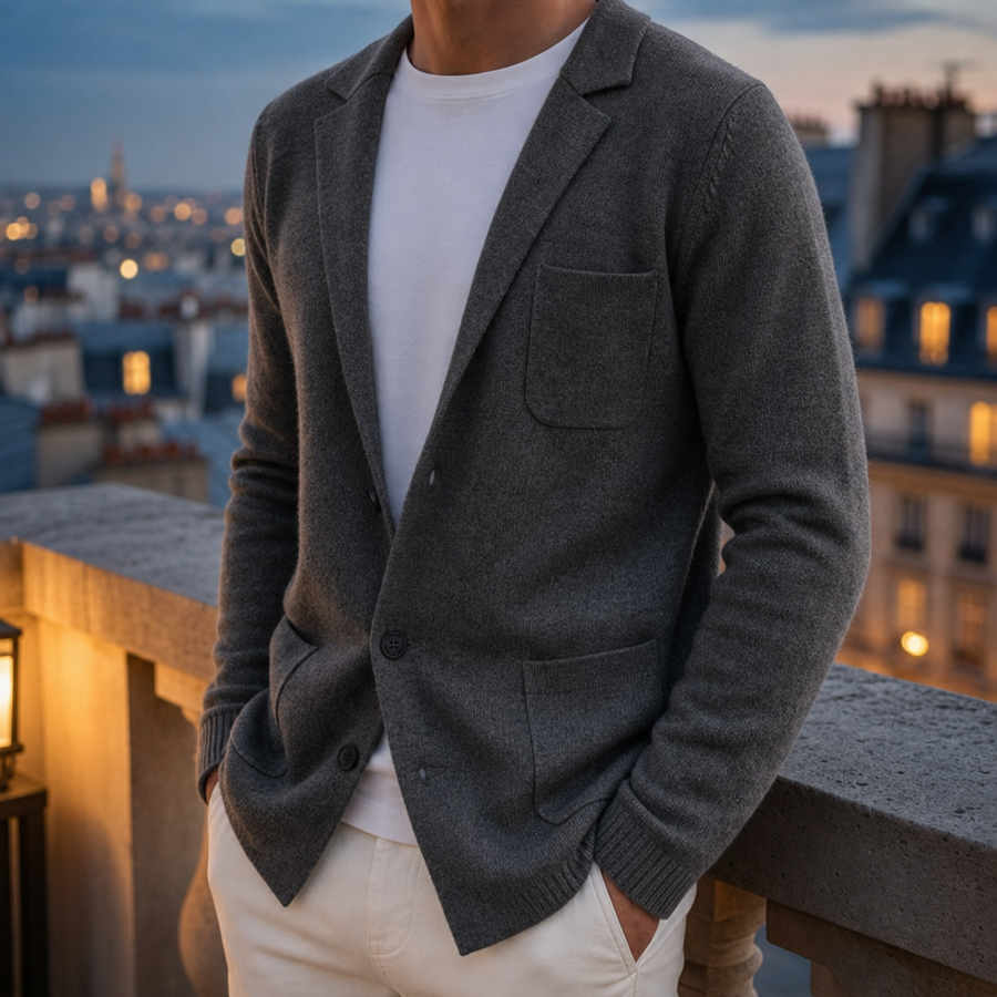 Erice Knit Blazer in Dark Gray