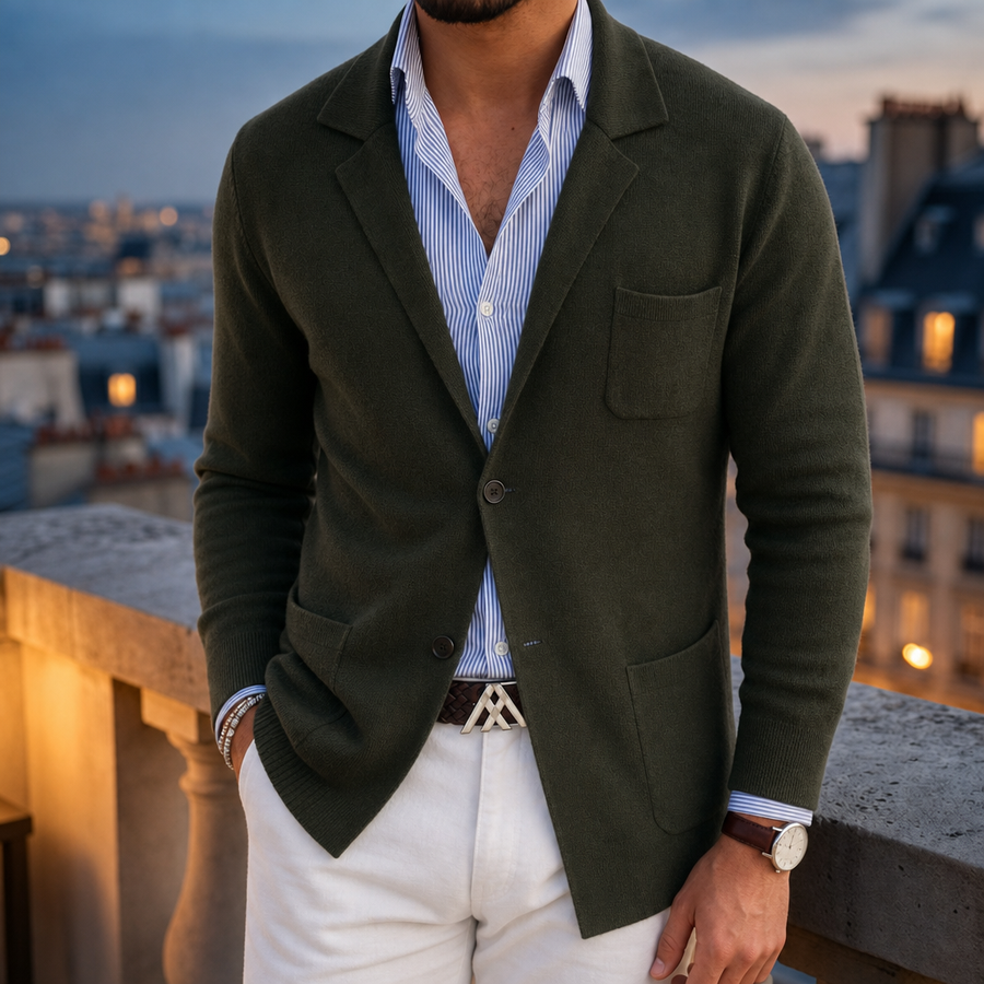 Erice Knit Blazer in Dark Green