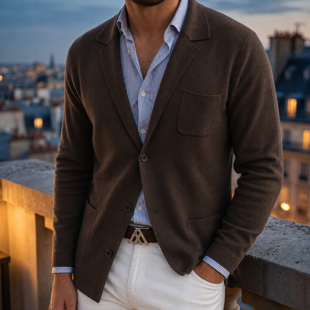 Erice Knit Blazer in Brown