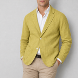 Eze Linen Casual Blazer in Yellow