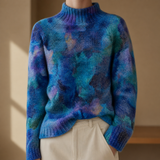 Gythio Nature Print Turtleneck Sweater in Blue