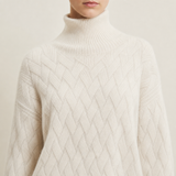 Milos Textured Turtleneck Sweater in Cream