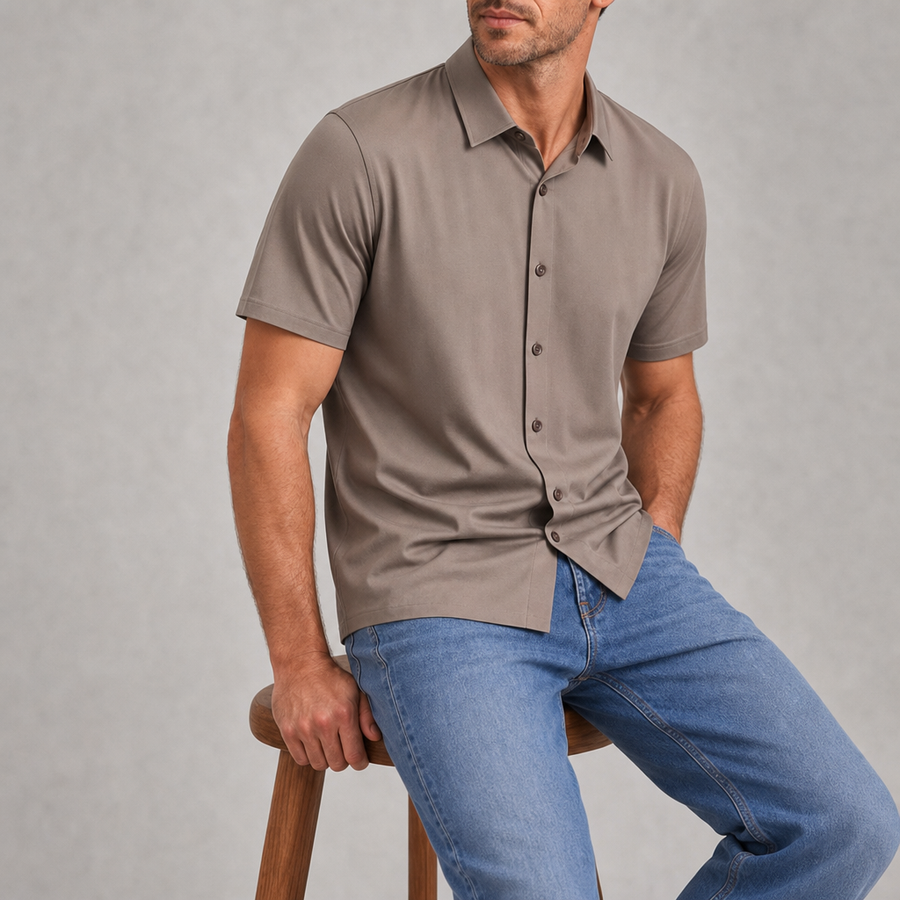 Hydra Silk Relaxed Fit Shirt in Bronze