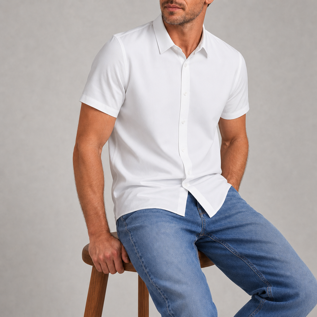 Hydra Silk Relaxed Fit Shirt in White