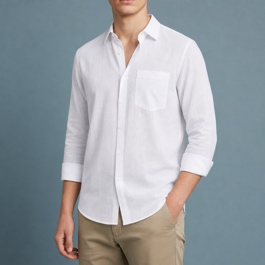 Ikaria Linen Blend Shirt in White
