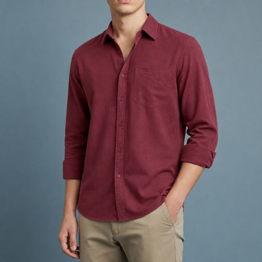 Ikaria Linen Blend Shirt in Red