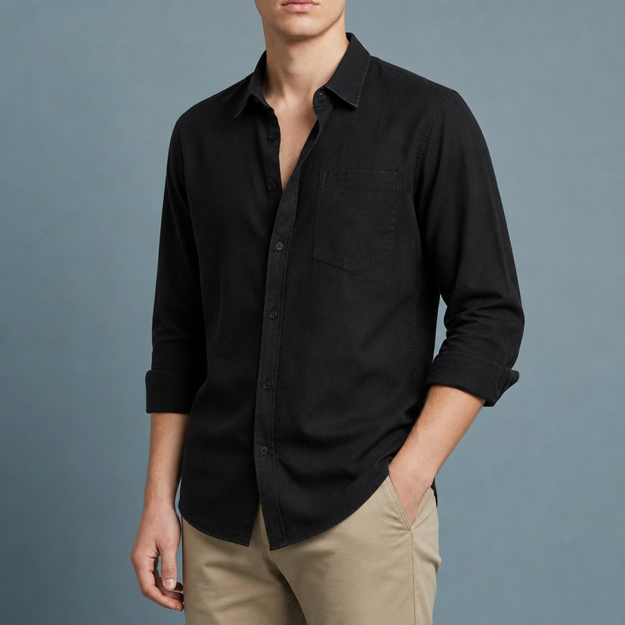 Ikaria Linen Blend Shirt in Black