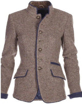 Llafranc Stand-Collar Two-Tone Blazer