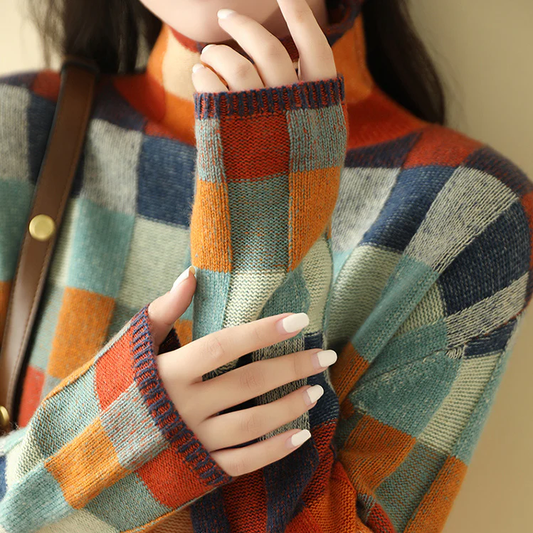 Gandia Patchwork Turtleneck Sweater