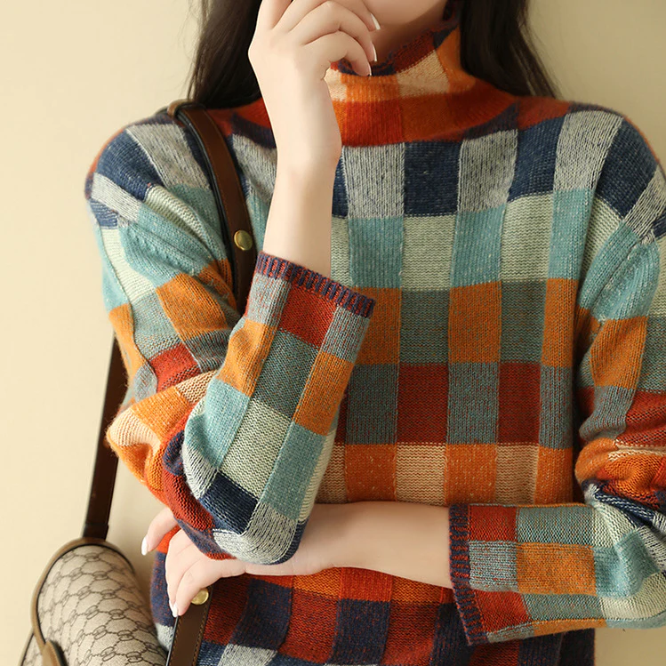 Gandia Patchwork Turtleneck Sweater