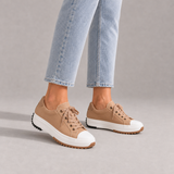 Jerez Orthopedic Platform Canvas Sneakers in Sandstone Beige