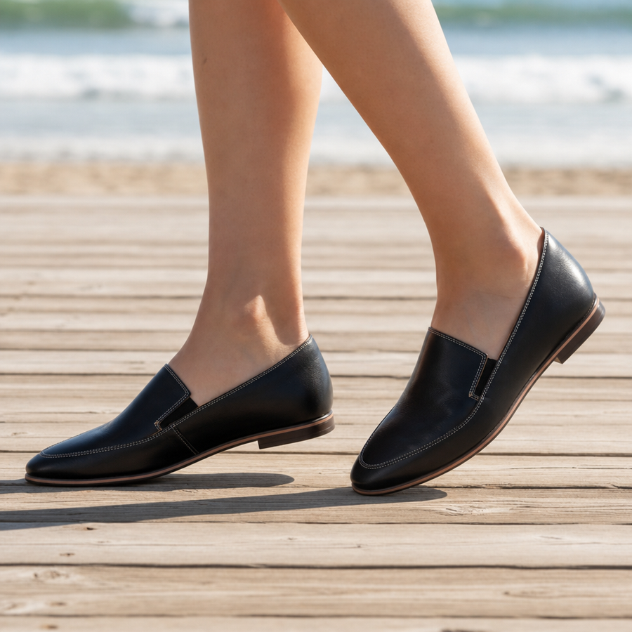 Lamego Orthopedic Pointed Loafers in Black