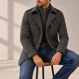 Lerici Wool Utility Overcoat in Graphite Gray