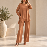 Lourmarin Wide Leg Three-Piece Set in Brown