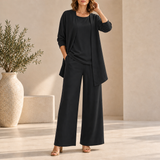 Lourmarin Wide Leg Three-Piece Set in Black