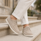 Mantova Suede Lace-Up Derbies in Beige