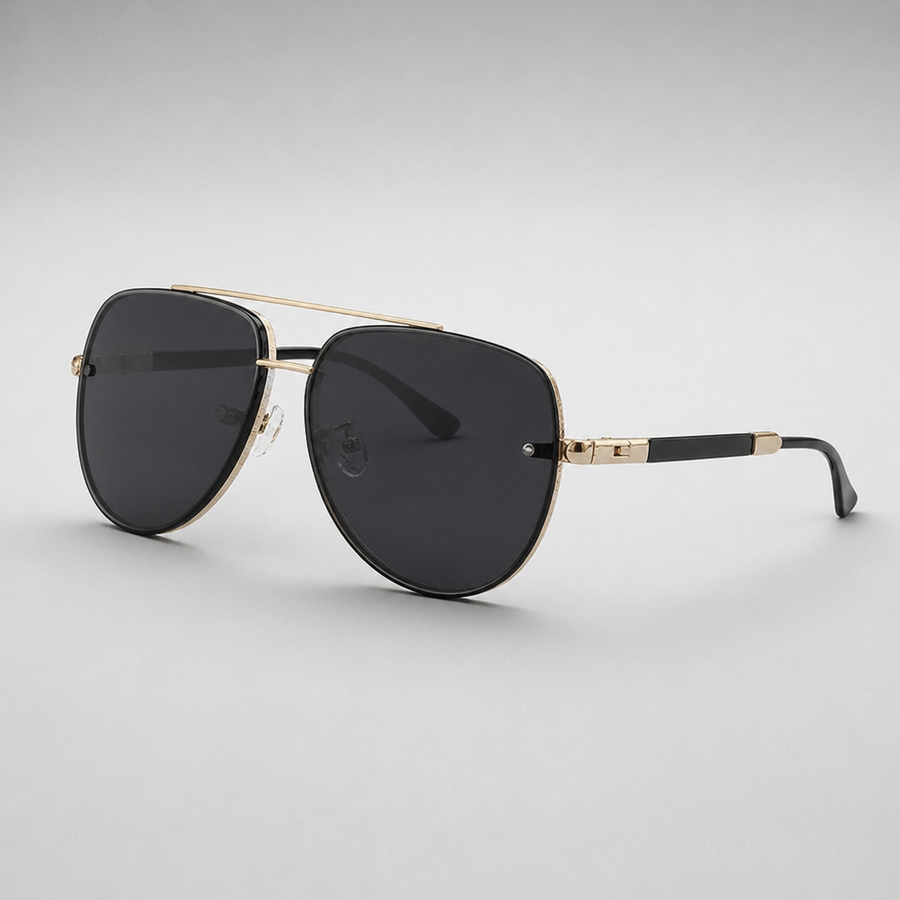 Men's Cadaques Lightweight Aviator Sunglasses in Midnight