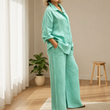 Modica Linen Two-Piece Set in Light Green