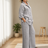Modica Linen Two-Piece Set in Gray