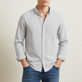 Monsanto Linen Cotton Casual Shirt in Light Gray